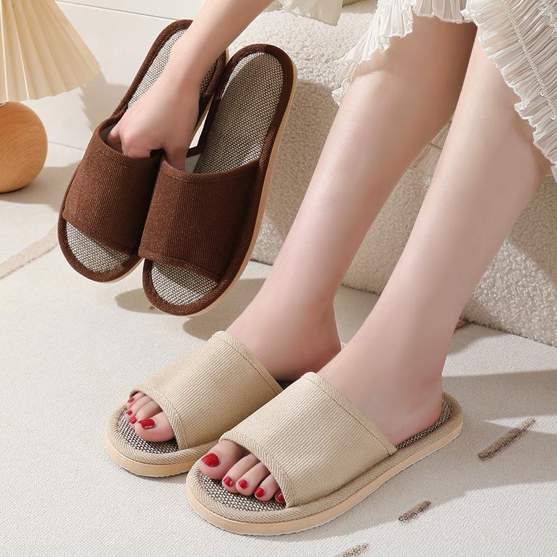 Non-Slip Disposable Linen Slippers for Hotels, Guesthouses, Beauty Salons, and Home Use