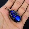 Tree Of Life Blue Flash Labradorite Handmade Pendant, Natural Gemstone Jewelry, 999 Copper Wire Wrapped Pendant Jewelry, For Gift