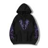 Mænd Kvinder Gotisk Torne Print Lynlås Hættetrøje Y2K Streetwear Oversized Hættejakke Harajuku Punk Langærmet Sweatshirt Jakke
