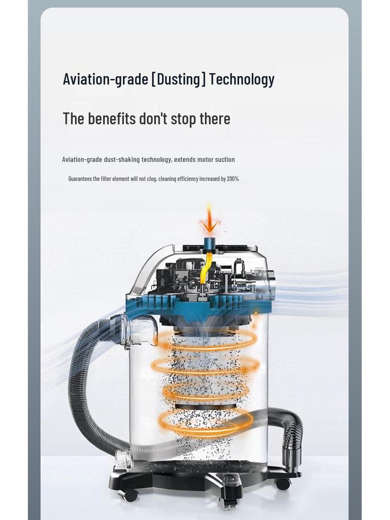 25L High-Power Wet/Dry Vacuum Cleaner with Blower for Indoor and Car Use