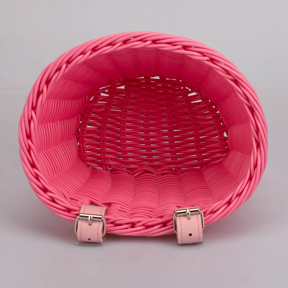 Rattan Bike Basket Adjustable Traditional Bicycle Basket Multifunction Hand Woven Bike Basket Waterproof for Kids Children Bike