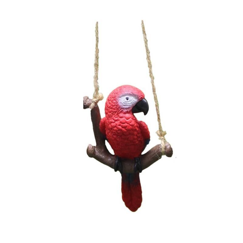 Parrot Hanging Ornament Garden Micro Landscape Resin Craft For Wedding And Party Decor