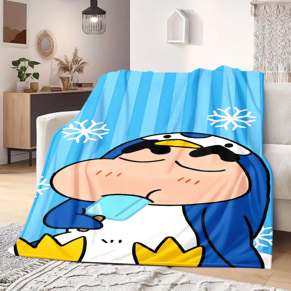 Shinchan Anime Print Blanket Warm Comfortable Flannel Blanket Suitable for Bedrooms, Sofas, Beds, Chairs, Picnics, Travel