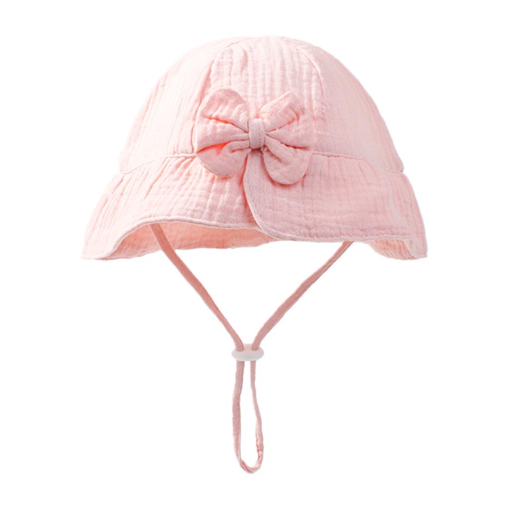 

Newborn Infant Girl Adjustable Bucket Hat - Cute Spring & Autumn Fisherman Style рожевий