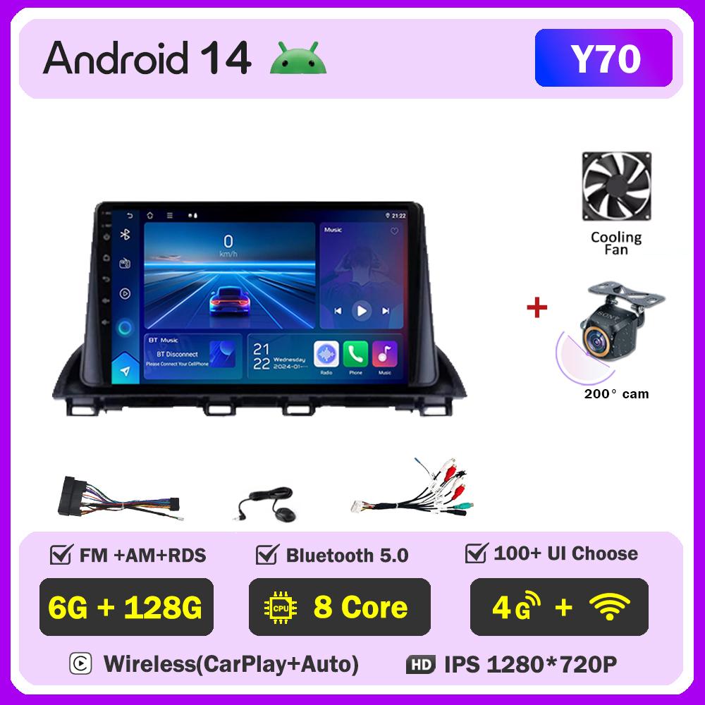 For Mazda 3 Axela 2014 22015 2016 2017-2019 Car Multimedia Video Player Touch Screen Android 14 Car Radio GPS Navigation Wifi