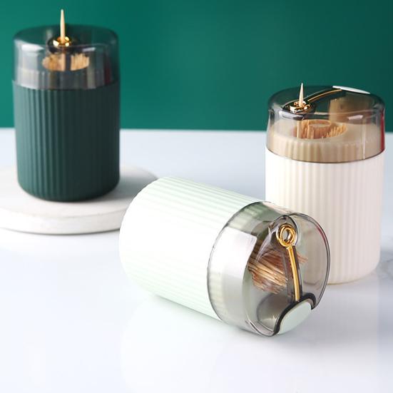 1/3/4Pcs Automatic Toothpick Dispenser Clear Lid Press Toothpick Holder Organizer Container Home Office Restaurant Desktop Decoration Birthday