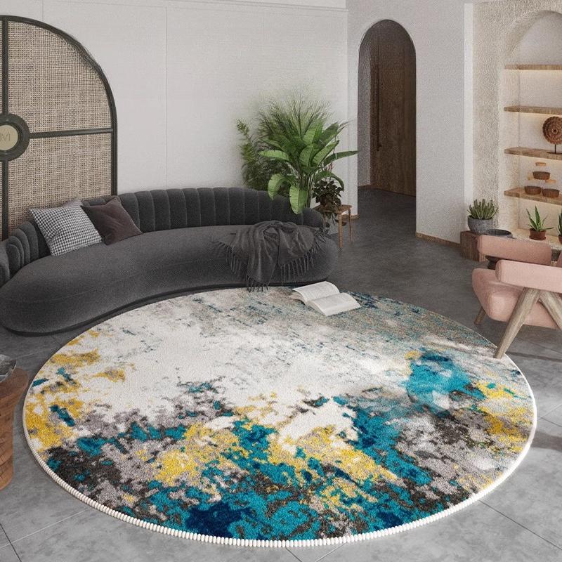 Light Luxury Rugs for Bedroom Nordic Style Living Room Decoration Round Carpet Home Fluffy Soft Rug Thick Plush Lounge Floor Mat