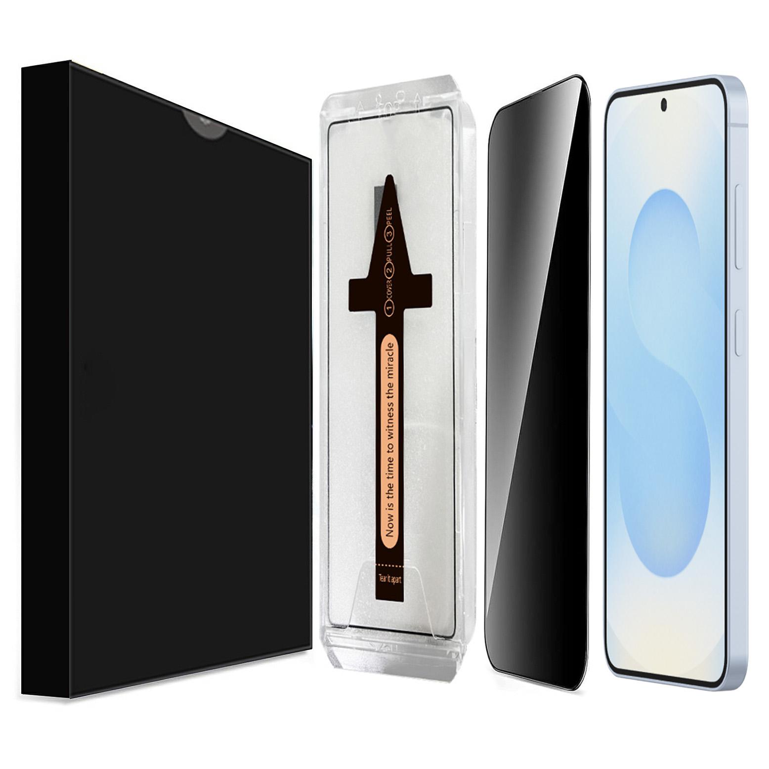 

For Samsung Galaxy S25 Anti Spy Tempered Glass Screen Protector with Automatic Dust Removal Tool As Shown A