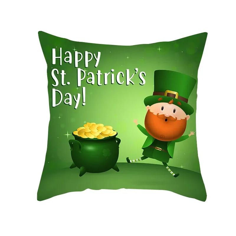 

Happy Saint Patricks Day Pillow Case Irish Party Supplies Cushion Cover for Home Sofa Pillowcases St.Patricks Day Party Decor 66x66cm жёлтый