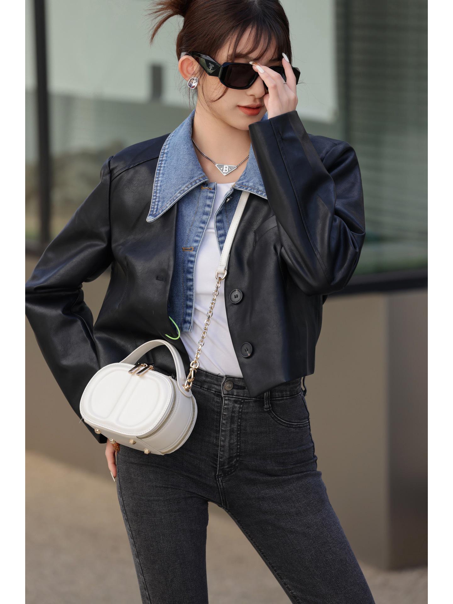 

24 новые роскошные сумки из французской коровьей кожи — универсальные сумки на цепочке и через плечо для женщин 20x8x12 cm