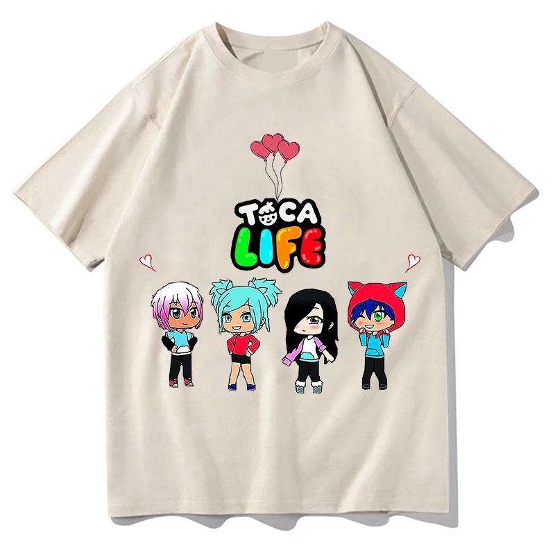 KATSEYE X Toca Boca Tshirts Unisex Graphic T Shirts Trendy Cotton Tees Short Sleeve Tees Round Neck Unisex Comfort Soft Clothes