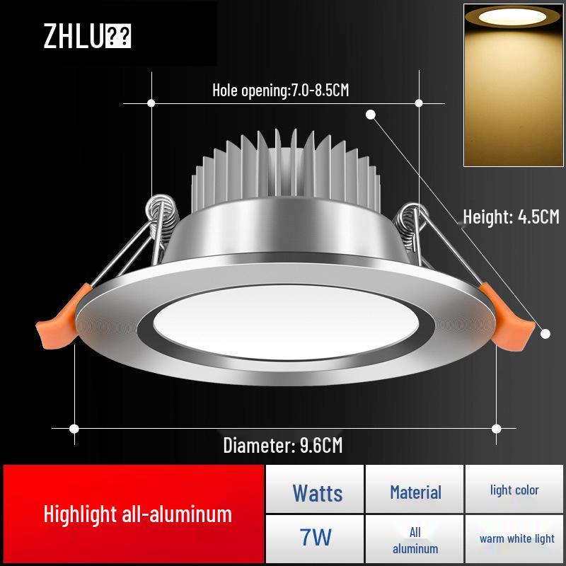 1294-inch Recessed Downlight Ceiling Spotlight for Living Room - 18" Full Aluminum