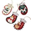 Hand Painted Gift Tag Pendant Rustic Christmas Hanging Charm Cute Christmas Tree Decor  Festival