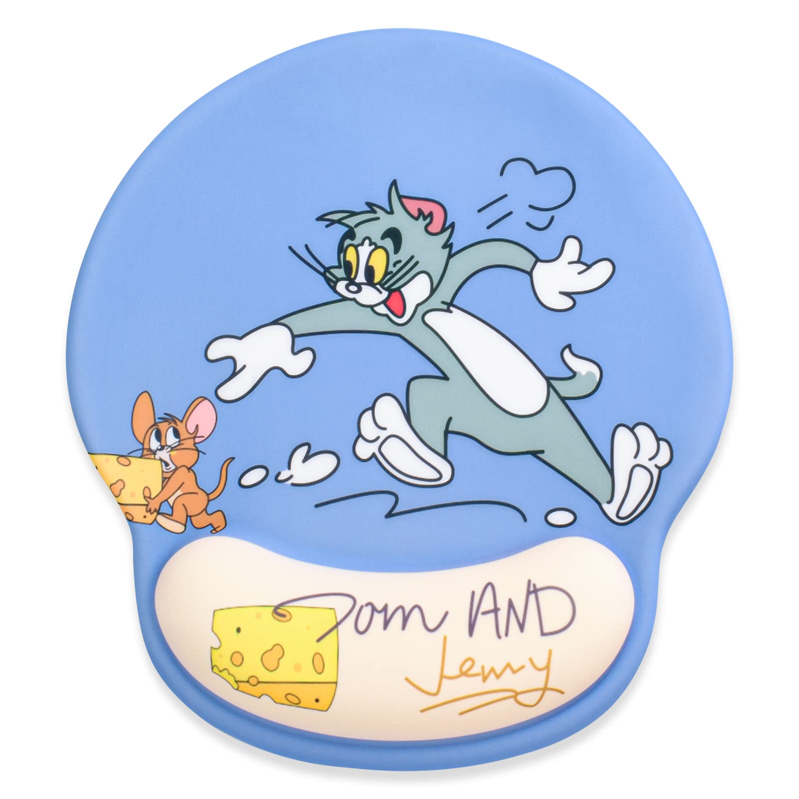 

Newseego Mouse Pad with Integrated Wrist Memory Foam Wrist Ergonomic Wrist Reduces Wrist Perfect for Gaming and Tom and Jerry Stylish and Cute Rest,