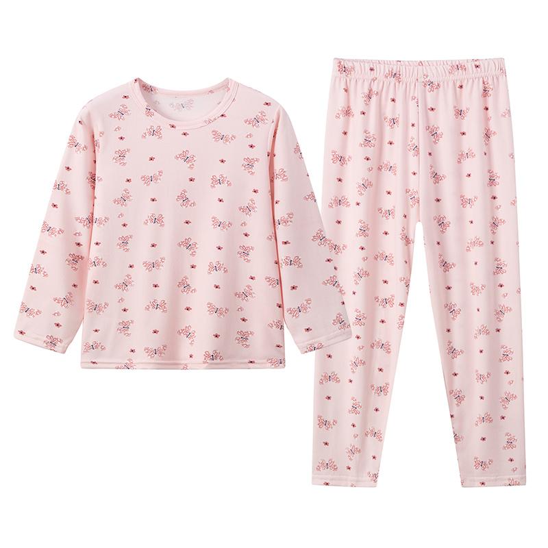 2-piece Children's Four Seasons Thin Underwear Set Boy Comfortable Autumn Clothes Girl Cute Printed Autumn Pants Set