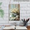 2D Flat Rustic Farmhouse Daisy Teapot Coffee Cup Vintage Metal Sign - 8.0x12.0inch Aluminum Wall Art, Country Kitchen Farmhouse Wall Decor