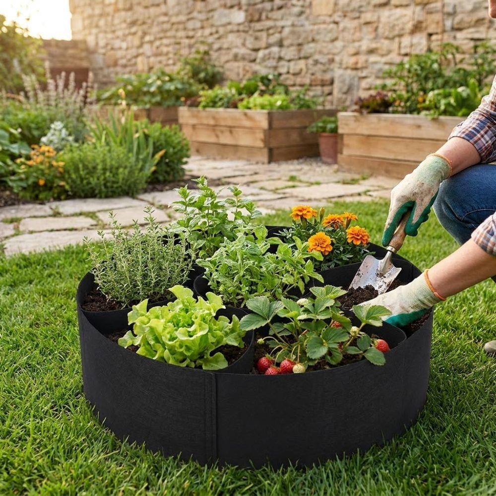 Freestanding Raised Garden Bed 7 Grids Planting Container Plant Nursery  for Home Gardeners