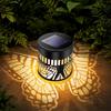 Solar Lantern Outdoor Garden Light Metal Cylinder with Insect Pattern Cutout Waterproof Decorative Yard Lighting for Patio Pathway Lawn Tabletop