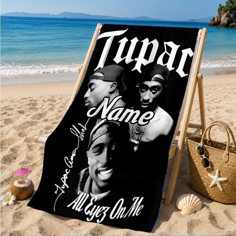 Custom Name Rap Legends Collage Heart In Space Adventure Microfiber Beach Towel, Lightweight for Summer Travel, Swimming Pool Fan Gift