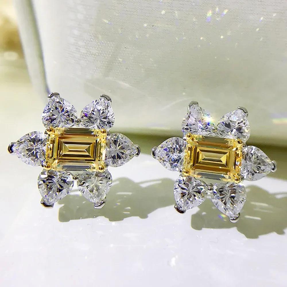 Yellow Zircon, Niche Design, Cool Style, Fresh and Elegant Accessories, High-end Trend, Personalized Fashion Earrings