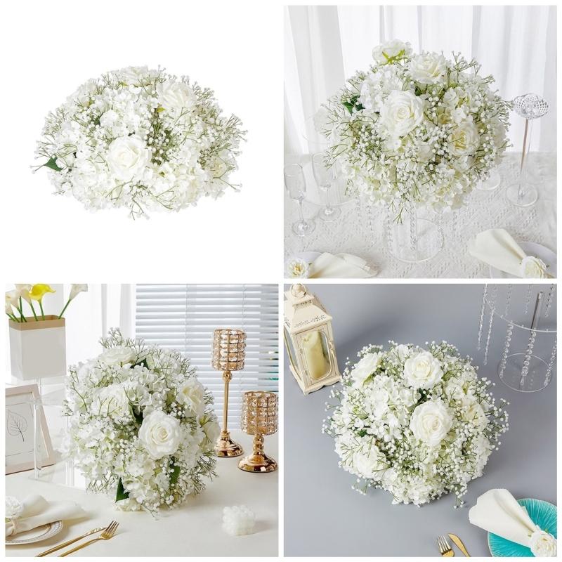 Wedding Flower Bouquets for Centerpieces, Artificial Flower Artificial Gypsophila Arrangement for Wedding Decoration