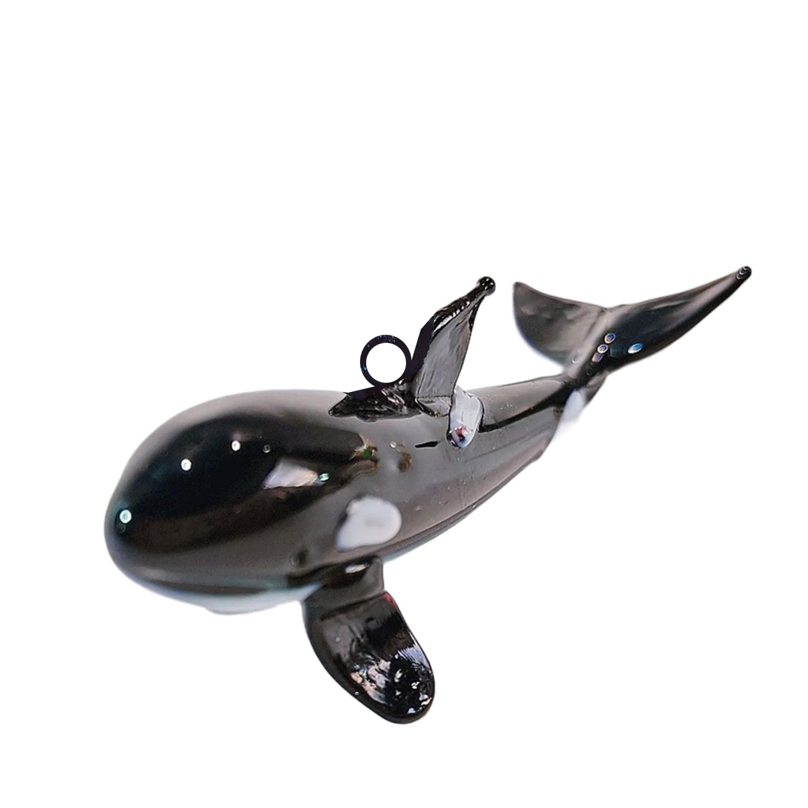 

User Friendly Glass Orca Dolphin Charm Keychain Handcrafted Marine Decoration Gift For Holidays Birthdays 1