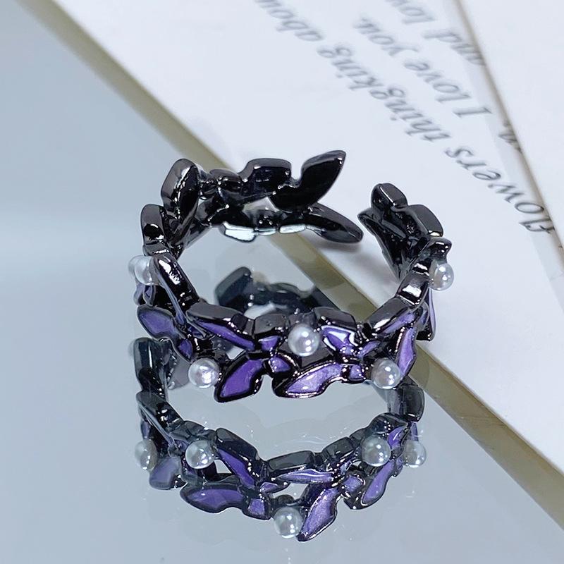 Vintage Halloween Spider Crow Open Ring - Trendy Punk Stacking Finger Ring for Women