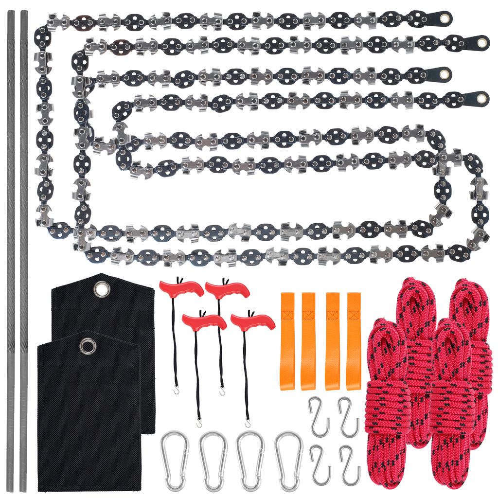 53 Zoll lange Handkettensäge mit Seilzug, scharfe manuelle Astsäge mit 68 Zähnen, klappbares Taschenkettensägen-Werkzeug zum Baumschneiden