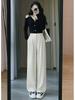 2026 Spring/Summer Women's High-Waist Wide-Leg Drape Pants - Loose, Casual, Floor-Length Straight-Leg Suit Pants