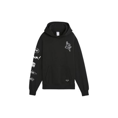 X Sophia Chang Collaboration Embroidered Logo Design Casual Hoodie Long Sleeve Sweatshirt Women Sweatshirt Black 624629-01