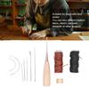 Leather Sewing Tools Kits DIY Stainless Steel Portable Leather Stitching Kit with Waxed Thread for Fabric Tarpaulin
