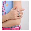 YOK Simple Curved Macaron Color Open Ring for Women