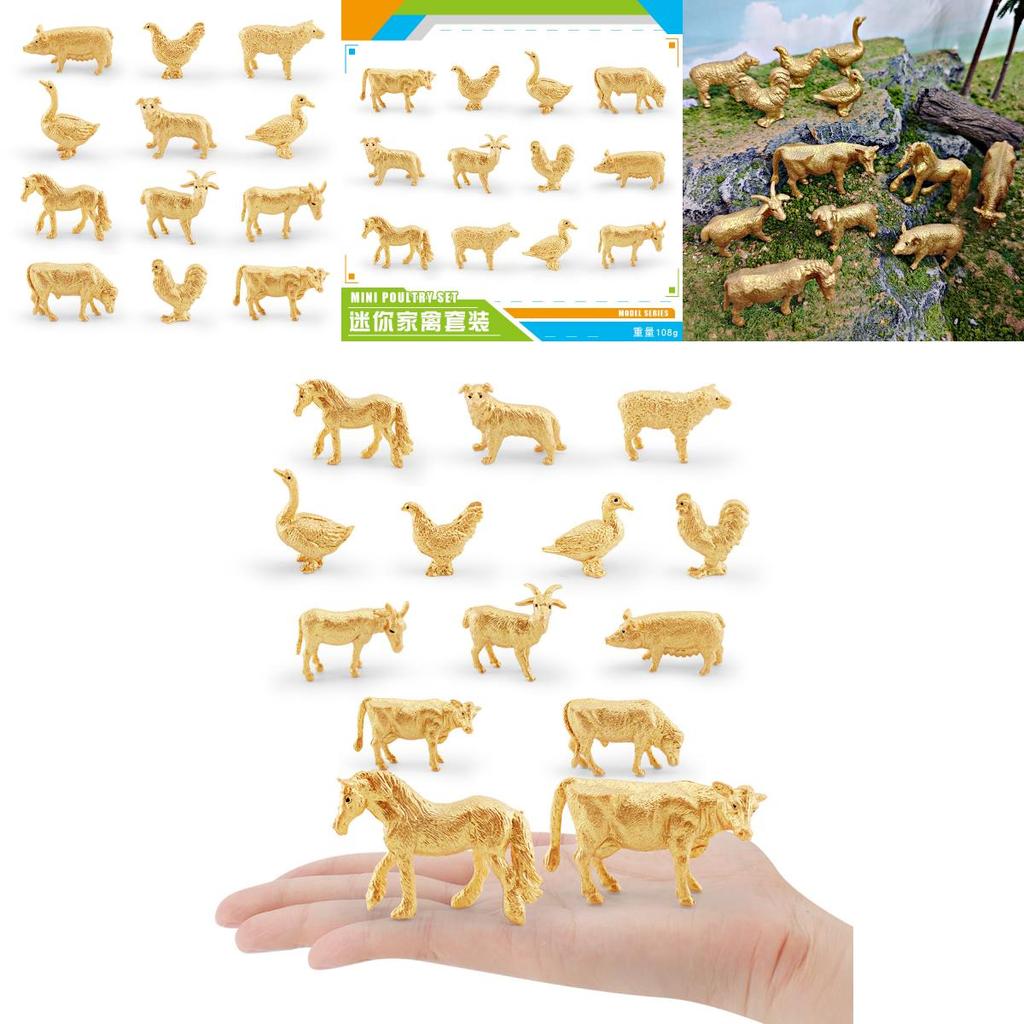 Miniature Pvc Farm Animal Model Pack With Static Livestock And Poultry For Collection And Decor