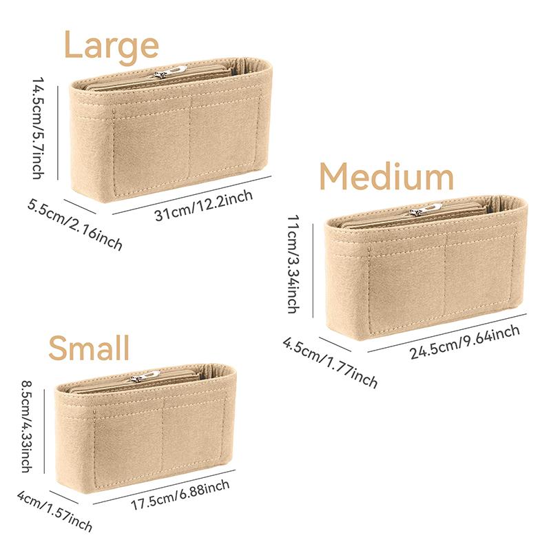 1PC Felt Insert Bag Organizer, Makeup Organizers, Liner Perfect for Brand Women's Handbags For And Cosmetic Bags