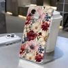 Colorful Flowers For iPhone 16 15 14 11 12 13 Pro Max XS XR 8 7 Plus Transparent Case Cover 16E