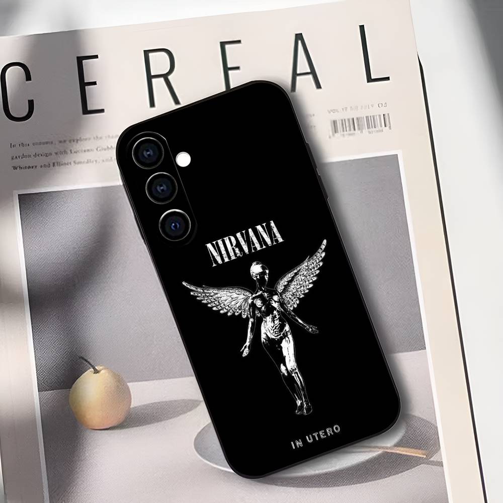

Nirvana Rock Band Soft Black Phone Case for Samsung Galaxy A73/A72/A71/A70/A53/A52/A51 Compatible with Other Models Samsung a42 5g