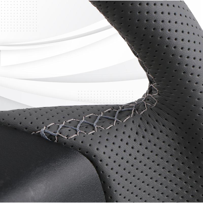 Nappa leather Custom Car Steering Wheel Cover For Isuzu D-Max MU-X 2013-2020 Holden Colorado AU 2012-2019 Car Accessories Black