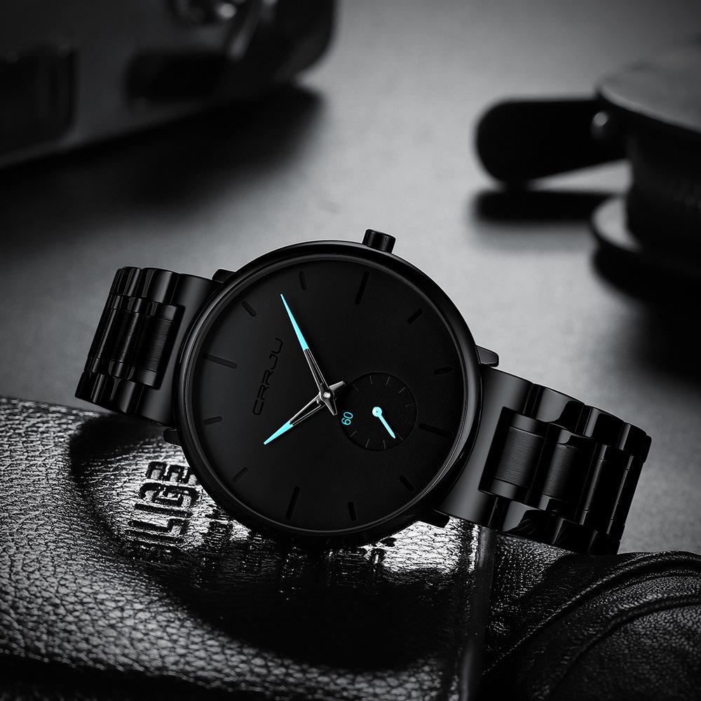 CRRJU 2150 Men's Ultra-thin Waterproof Steel Band Watch