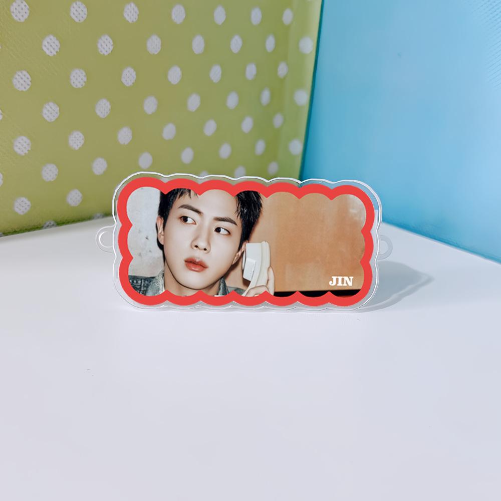 

BTS Photo Holder, Bangtan Boys , Member Name Printed Back Clip, Kpop ARMY Fans Phone Charm JIN