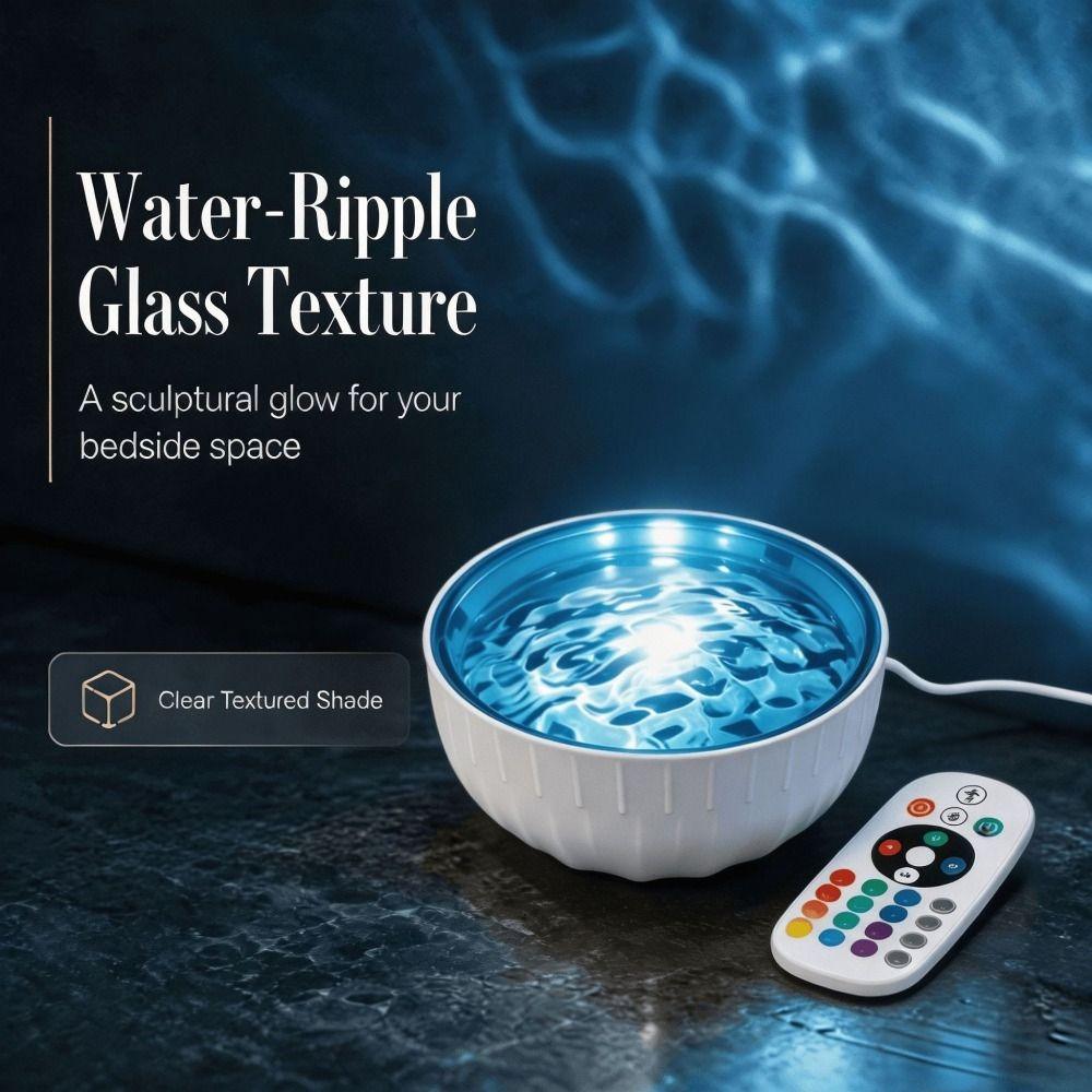 16‑Color RGB Water Wave Projector Night Light USB Powered Projection Lamp Decorative Light Holiday