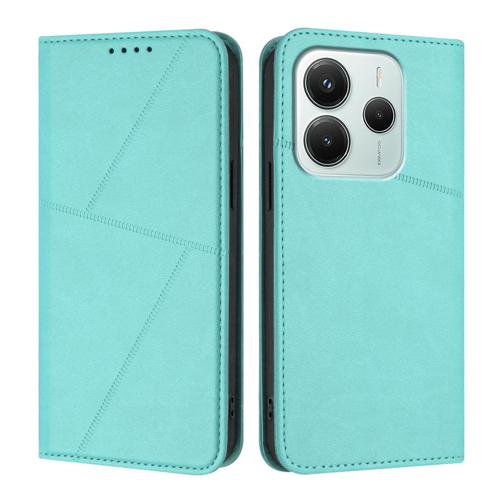 Pro Xiaomi Redmi Note 14 4G (164,84 x 78,15 x 8,16 mm) Peněženkové pouzdro s magnetickým uzávěrem Kožený vyklápěcí kryt na telefon se stojánkem