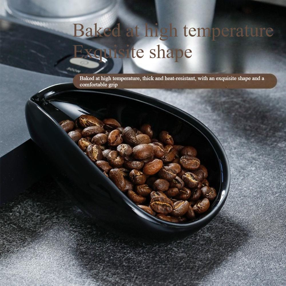 Coffee Bean Dosing Tray Ceramic Measuring Cup Bean Dish Display Plate for Raw/Roasted Bean Weighing & Sampling KFS-013