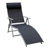 Sun Lounger Foldable Beach Lounger with Cushion Lounge Chair with 7-Level Adjustable Backrest Garden Lounger Recliner Garden Chair up to 165 kg Load