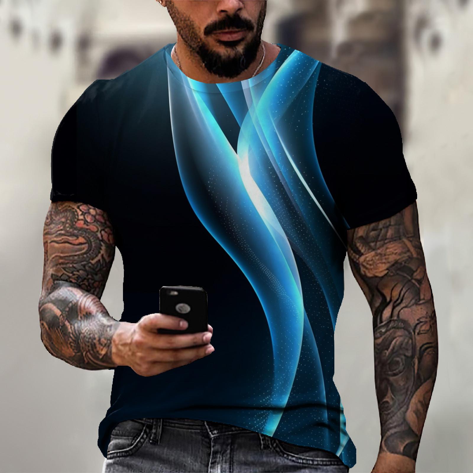 

Мужская футболка с коротким рукавом и принтом, летняя круглая шея, трендовая повседневная толстовка XL