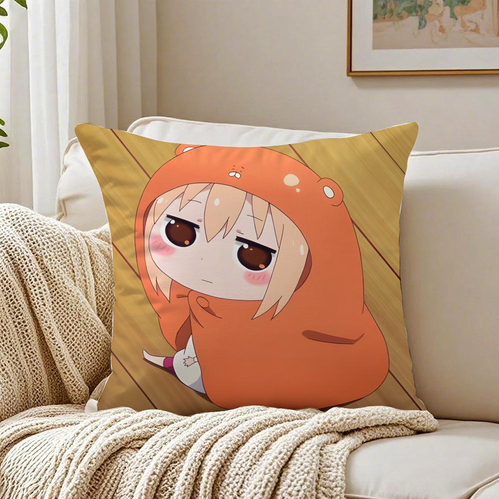 HHimouto Umaruchan Cushion Cover Linen Pillowcase Soft  for Sofa Bed Home Room Decor