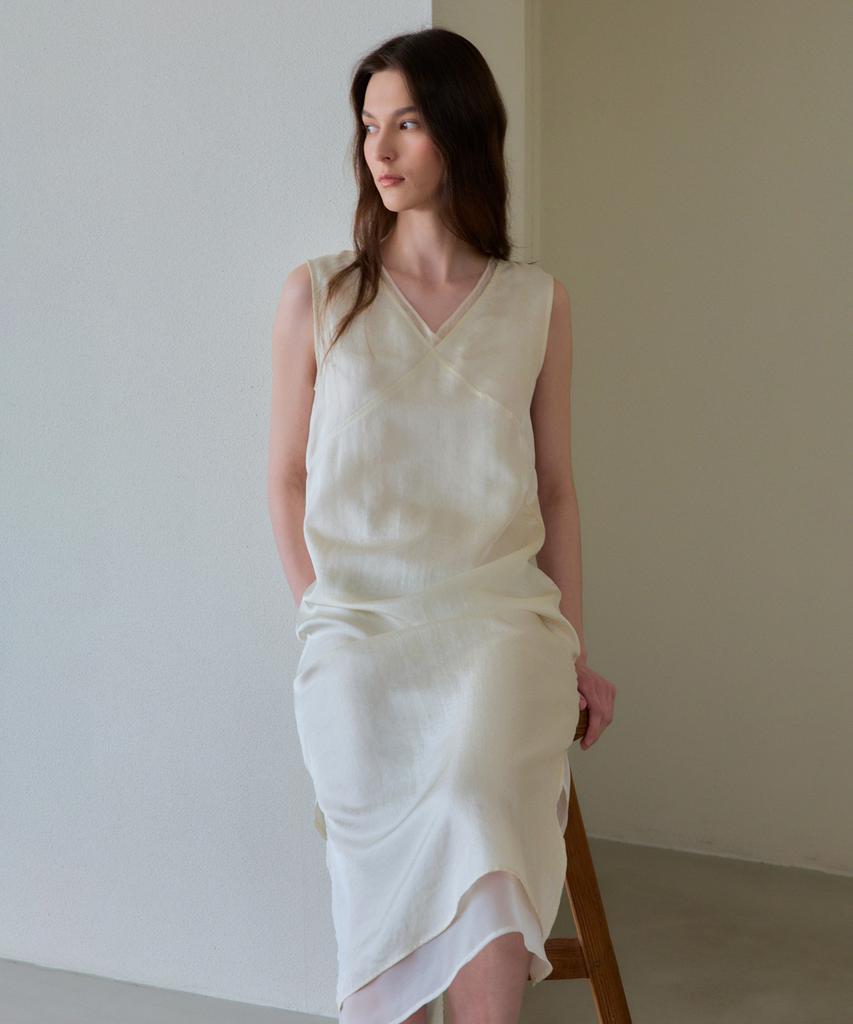 The Ello Soft Wrap Dress (Cream)