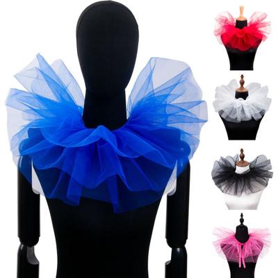 Abnehmbarer Puffiger Mesh Falscher Kragen Clown Zirkus Hemdkragen Business Hochzeiten Partys Cosplay Accessoires