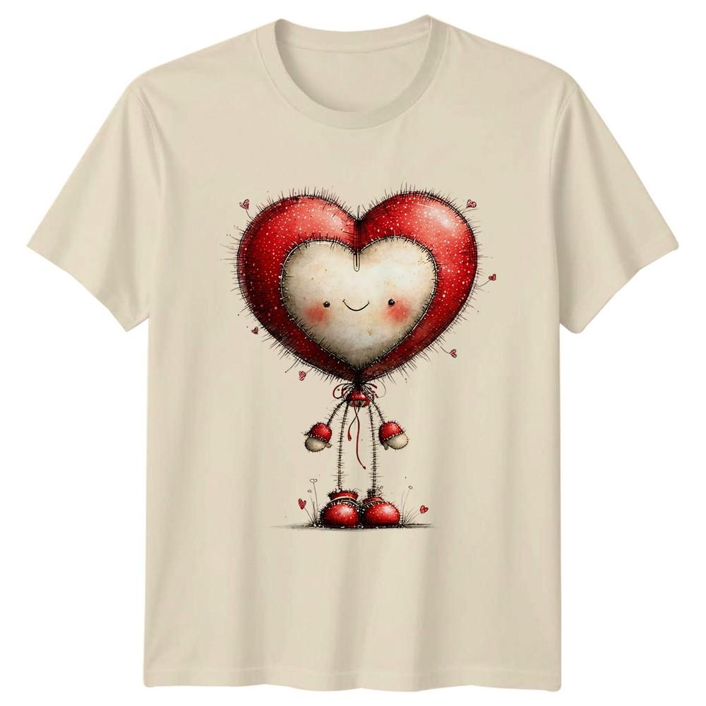 Heart Character Valentines Day Unisexs TShirt Unisexs Tee Graphic Unisex Top