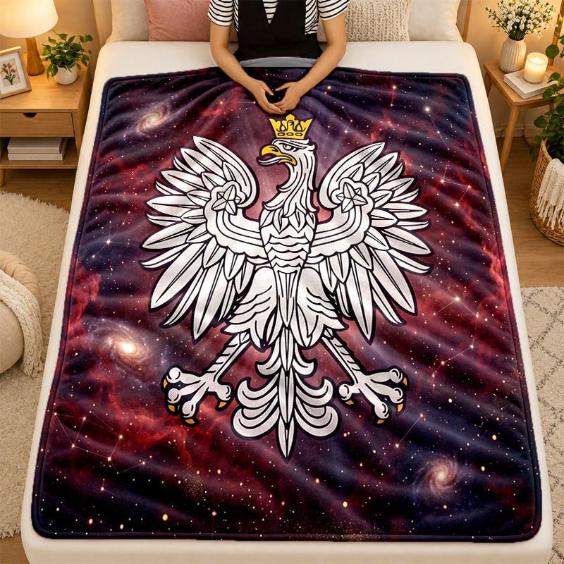 Flannel BlanketPoland Football Warm Soft Throw Blanket for Indoor Sofa Bed Living Room Use