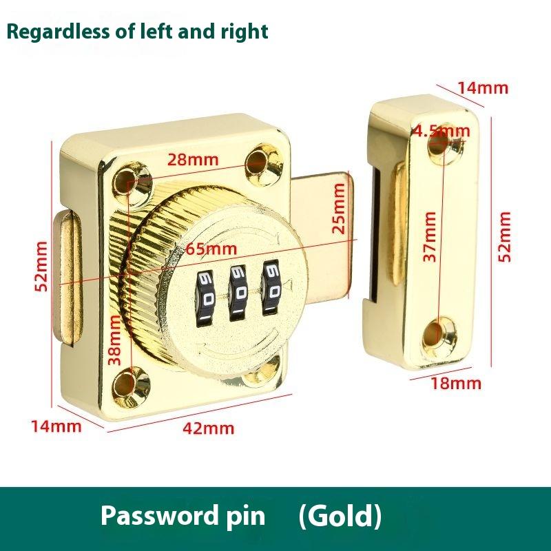 3 Digit Combination Password Cabinet Lock Non-punch Keyless Security Latch Anti-theft Child Safety Door Lock